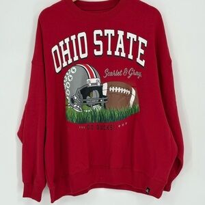 🧲 nwt Ohio State Scarlet & Gray embroidered Sweatshirt